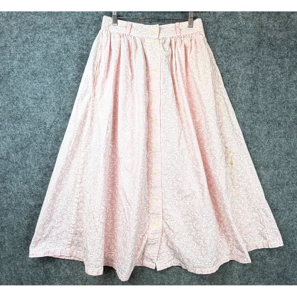Vintage Partners Mervyns Skirt Women Med Pink‎ White Floral Cottagecore Peasant